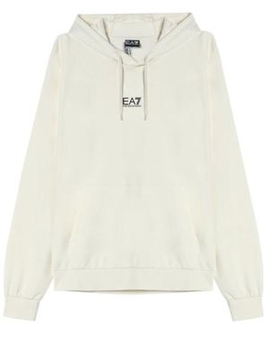 Emporio Armani Logo-Print Hoodie - White
