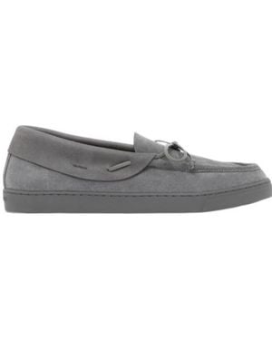 Giorgio Armani Bow Detailed Slip-On Loafers - Grey