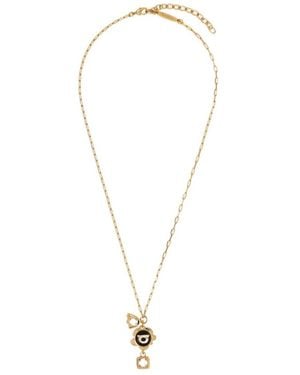 Ferragamo Ferragamo Gancini Charm Embellished Necklace - White