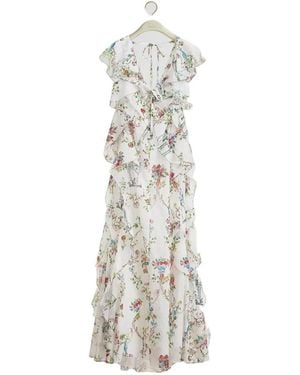 Dior Iviera Long Ruffled Dress - White