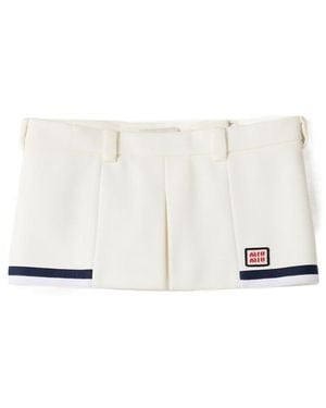 Miu Miu Bonded Cotton Piqué Miniskirt - White