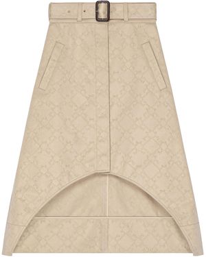 Givenchy Belted Midi Trench Skirt - Natural