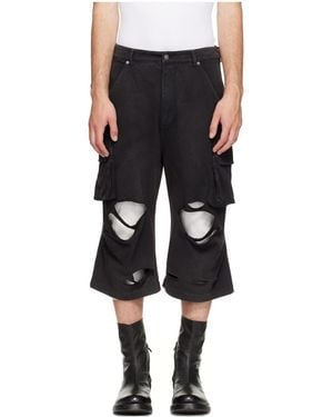 424 Ripped Bermuda Shorts - Black