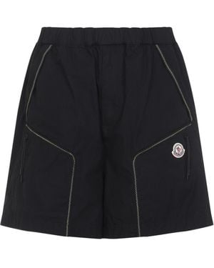 Moncler Contrast Stitch Shorts - Black
