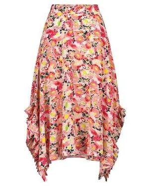 Stella McCartney Ashlyn Floral Silk Midi Skirt - Red