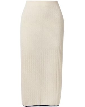 FRAME Cable Knit Midi Skirt - White