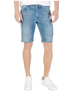 Jeckerson Denim Shorts With Belt Loops - Blue