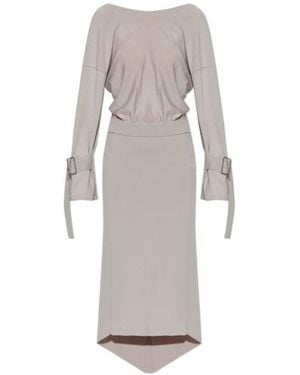 Lanvin Tie-Back Midi Dress - Grey