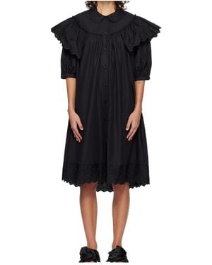 Simone Rocha Ruffled Shirt Dress - Black