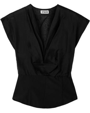 STAUD Pinnacle V-Neck Top - Black