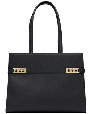 Delvaux Logo Shoulder Bag - Black