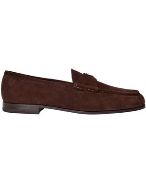 Prada Logo Loafers - Brown