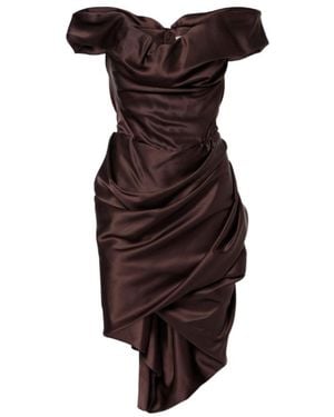 Vivienne Westwood Nova Cora Asymmetric Satin Minidress - Brown