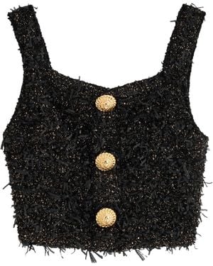 Balmain Tweed Top - Black