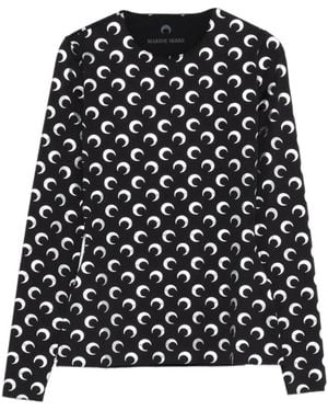 Marine Serre Moon-Print Top - Black