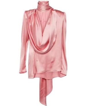 Magda Butrym Draped Silk-Blend Blouse - Pink
