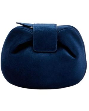 Gabriela Hearst Soft Demi Mini Suede Clutch - Blue