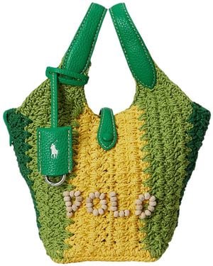 Polo Ralph Lauren Polo Play Crochet-Knit Tote Bag - Green