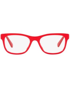 Versace Square-Frame Logo Glasses - Red