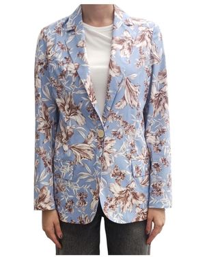 Liu Jo Printed Poplin Blazer - Blue