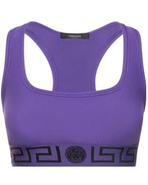 Versace Stretch Tech Greca Sport Bra - Purple