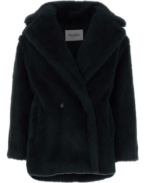 Max Mara Olga Double-Breasted Teddy Coat - Black