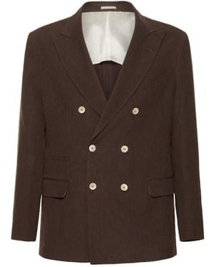 Brunello Cucinelli Double-Breasted Blazer - Brown