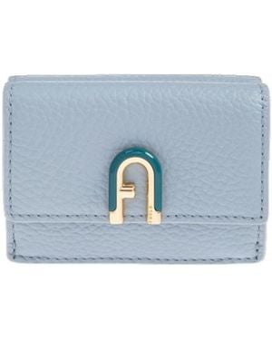 Furla Idea Logo Plaque Small Wallet - Blue