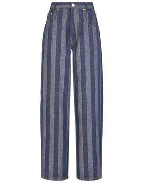 Fendi Pequin Denim Pants - Blue