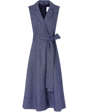 Carolina Herrera Belted Midi Dress - Blue