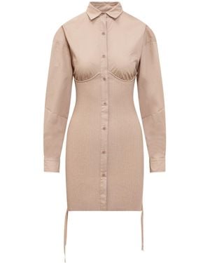 ANDREADAMO Rib Dress - Natural