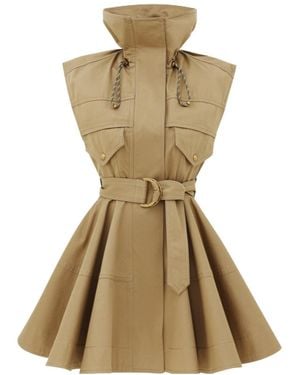 Zimmermann Clash Drill Utility Mini Dress - Metallic