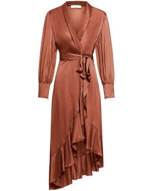 Zimmermann Long-Sleeved Dress - Brown