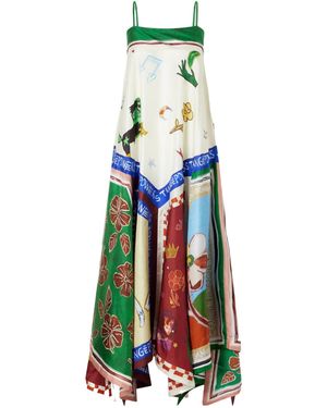 ALÉMAIS Silk-Twill Midi Dress - White