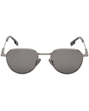 ZEGNA Geometric-Frame Sunglasses - White