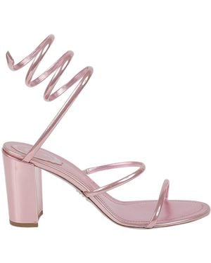 Rene Caovilla Spiral Strap Heeled Sandals - Pink