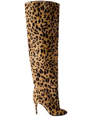 Alaïa Leopard Print Over-The-Knee Boots - Natural