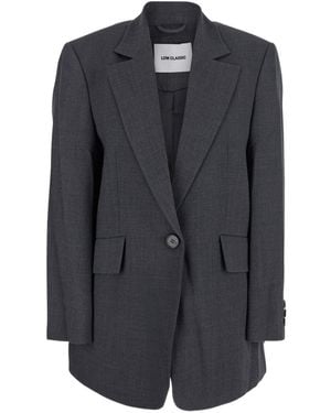 Low Classic Oversize Single-Breasted Jacket - Grey