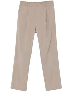 Herno Elasticated Pleated Pants - Natural