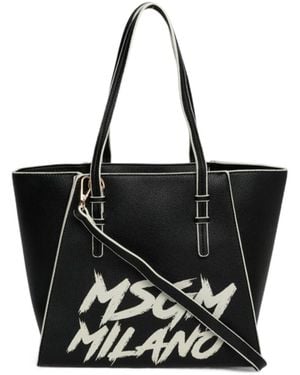 MSGM Top Handle Logo Bag - Black