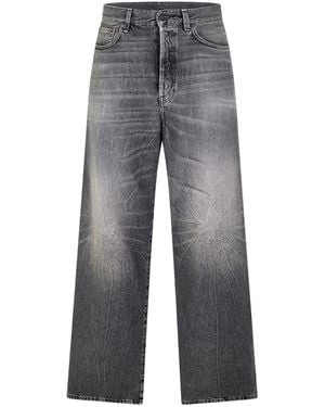 Acne Studios Distressed Wide-Leg Jeans - Grey