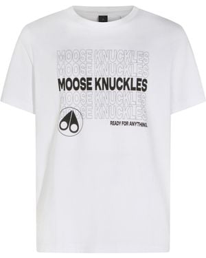 Moose Knuckles Conway Logo Printed Crewneck T-Shirt - White