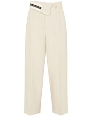 Fendi Asymmetric Tailored Trousers - White