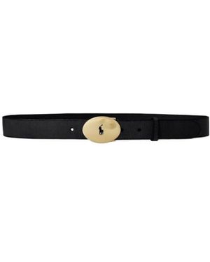 Polo Ralph Lauren Polo Pony Leather Belt - White