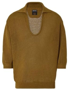 ZEGNA Oasi Lino Polo Shirt - Green