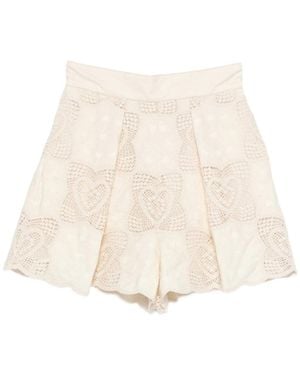 Zimmermann Wanderlust Lace Tuck Shorts - Natural