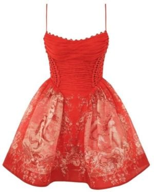 Zimmermann Rebellion Beaded Mini Dress - Red
