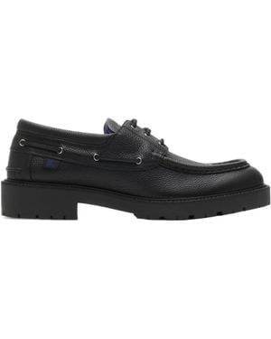 Burberry Raft Lace-Up Boat Shoes - Black