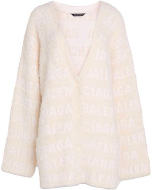 Balenciaga Lightweight Knitted Long-Sleeve Coat - Natural
