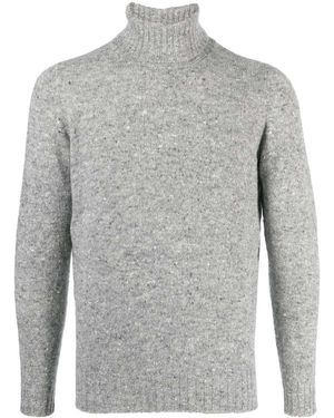 Drumohr Roll-Neck Marl Knit Jumper - Grey